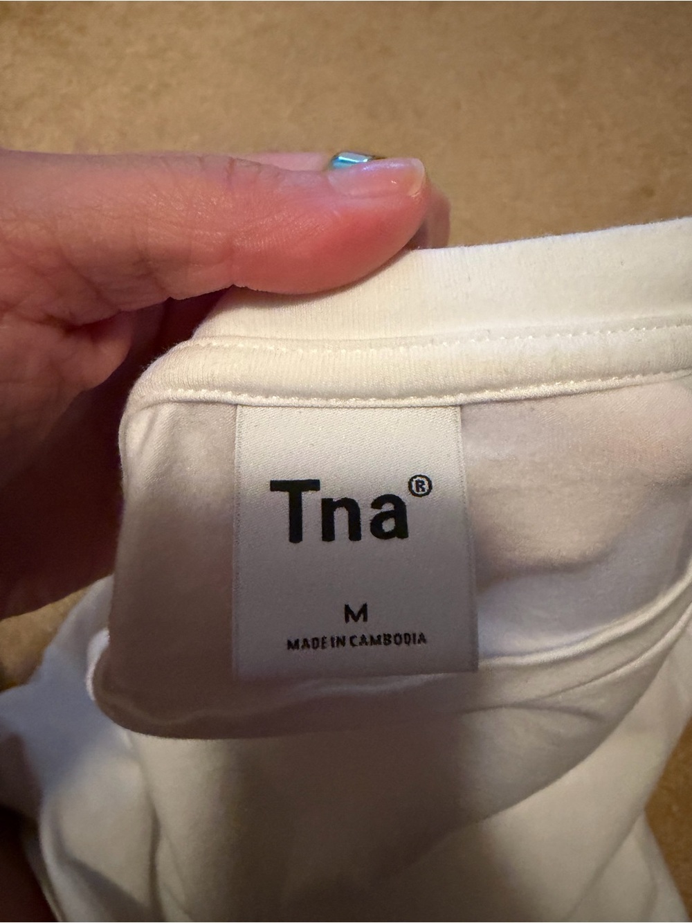 TNA White Short Sleeve Crop Tee